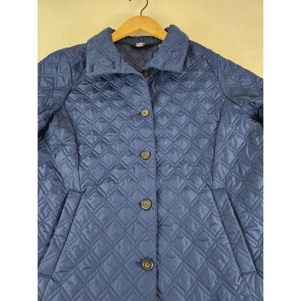 Women's Plus Size Lands End Navy Quilted Jacket Lightweight Fall Spring Size 1X - Picture 3 of 8